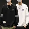 Moletom Masculino Gola Redonda, Marca Tendência Outono, Versátil Estampado Solto Manga Longa, Roupa Unisex para Casal, Top de Estudante