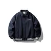 Chaqueta de Béisbol de Lana Retro Americana con Cuello Campana para Hombres y Mujeres, Abrigo de Algodón Holgado Estilo Universitario para Otoño e Invierno