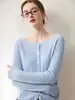 Cárdigan 100% Cachemira Pura para Mujer Cuello Redondo Básico Holgado Adelgazante Textura Suave Elegante Versátil Adorno de Volantes Tejido