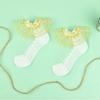 Calcetines finos de verano para niños, línea dorada y plateada fina con destellos, calcetines de cristal, absorbentes del sudor, que evacuan la humedad, calcetines de algodón para bebé, calcetines para niñas
