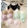 Sutiã macio, sem costura, de renda e quase imperceptível; lingerie fina, tipo gelatina; sutiã feminino push-up, estilo top; sutiã jovial
