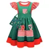 Vestido de Navidad de Manga Voladora para Niños de Venta Caliente Transfronteriza Vestido de Princesa con Estampado Digital 3D de Copo de Nieve Papá Noel para Mujer
