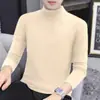 Camiseta de Manga Larga de Polar de Doble Cara para Hombre, Otoño e Invierno, Cuello Alto, Corte Ajustado Casual Unisex, Camiseta Base, Cuello de Solapa, Top Cálido