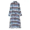 Ropa Europea y Americana Transfronteriza Aliexpress Popular Moda Serie Casual Vestido Camisa de Lino