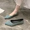 Zapatos de Trabajo Negros Mate para Mujer, Zapatos de Piel, Versátiles para Otoño, Estilo Chanel, Puntera Puntiaguda, Cómodos, Profesionales, Boca Baja, Tacón Bajo, Zapatos de Oficina