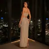 Vestido largo de tirantes strapless con lentejuelas transfronterizo europeo y americano para mujer, sexy ajustado, vestido de fiesta