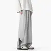 Calça Jogger Esportiva Reta com Três Listras Estilo Retro Americano para Homens, Calça Casual Solta com Caimento Tendência Estilo de Rua, Unissex