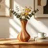 Vaso artístico criativo com textura espiral, disponível em várias cores, para decoração suave de mesa em casa e arranjo de flores secas