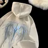 Sudadera con capucha estampada para hombre, nuevo estilo invierno 2026, prenda exterior de estilo americano holgada y moderna para adolescentes