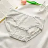 Roupa Íntima Feminina Outono e Inverno 7A Algodão Puro Antibacteriano Fundo Higiênico Cintura Média Elástica Cobre o Quadril Respirável Macia Amiga da Pele Calcinha para Meninas