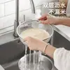 Escorredor de Pia em Aço Inoxidável Cesto Escorredor Tigela de Salada Filtro de Cozinha Lavar Arroz Assar Cozinhar Tigela com Escala Doméstico Batedor de Ovos e Bacia