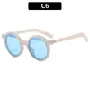 Nuevo Estilo Casual Versátil Elegante Montura Redonda Gafas de Sol Personalizadas Europeas y Americanas Viajes al Aire Libre Vacaciones Protección Solar Gafas de Sol Transfronterizas