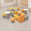 Combinación Sencilla de Sofá de Oficina y Mesa de Centro para Sala de Espera de Biblioteca de Estudio, Vestíbulo, Área de Negociación