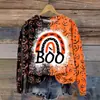 Suéter de cuello redondo de Halloween transfronterizo para mujer otoño nuevo para conjunto abrigo con elementos de terror abrigo de moda al por mayor