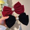 Accesorios para el cabello para tostadas, sencillos y elegantes, horquillas para el cabello con lazo de terciopelo rojo dorado de alta calidad, tocado de novia 2023 Nuevo