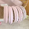 Diadema de Rayas Cuadros Rosa Dulce para Mujer Aplanamiento de Frente Alta Diadema para el Cabello Nueva de Primavera Lazos para el Cabello Pinzas para el Cabello Accesorios para el Cabello