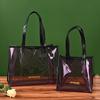 Bolsa de pvc transparente costura personalizada plástico de compras saco de presente personalizado espesso cosmético saco de pvc