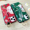 Adecuado para funda de teléfono móvil Apple 16 13Pro Max Reno Navideño Estampado Estéreo Soporte de Pulsera Funda de Teléfono Móvil Xr