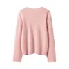 Coleção nova de 2026: Suéter de cashmere com gola Henley e botões de madeira, corte solto, cor sólida, versátil, malha macia e confortável para outono e inverno