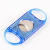 Tijeras para Cigarro de Plástico Transparente Cortadores de Doble Hoja de Acero Inoxidable Afilados Portátiles Accesorios para Cigarro de Viaje para Hombre