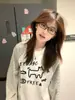 Camiseta Raglan Listrada Color Block Estilo Japonês Ins para Mulheres Outono Inicial Nova Solta Casual Emagrecedora Moda Top