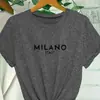 Camiseta Cruzando Fronteiras Aliexpress Viagem a Milão Moda Presente de Dia dos Namorados Branco Preto Cinza Claro Laranja Cinza Escuro