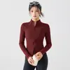 Nueva Chaqueta de Yoga con Cuello Alto para Mujer Otoño e Invierno Adelgazante Tops Deportivos Running Entrenamiento Fitness Mangas Largas Venta al por Mayor