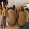 Zapatos Birkenstock gruesos de estilo británico retro para mujer, nuevo modelo de otoño 2006, zapatos de una sola pieza sin cordones que aumentan la altura, de corte profundo