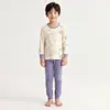 Outono e Inverno Roupas de Algodão com Gola Redonda para Crianças Calças Compridas Meninos e Meninas Estampa de Desenho Animado Roupa de Baixo Suit Pijama