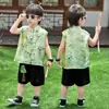 Verão Novo Estilo Chinês Meninos Sem Mangas Traje Tang Fino Estilo Nacional Colete Conjunto Estilo Coreano Infantil Pequeno Mestre Primeira Festa Formal