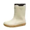 Botas de lluvia de moda transfronterizas para hombre, cálidas, de algodón liso, de media caña, impermeables para exteriores, zapatos de pesca, grosor resistente al desgaste, antideslizantes, zapatos de goma para cocina