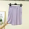 Pantalones cortos de tres cuartos para casa de talla grande para mujer, adecuados para usar al aire libre, shorts deportivos de yoga, nuevo modelo de verano, hechos de tela fina, de color liso, corte holgado