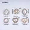 Accesorios de Ropa con Perlas y Pedrería Transfronterizos, Hebillas para Zapatos con Pedrería, Decoraciones Semicirculares para Zapatos Cosidas, Al Por Mayor