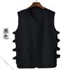 Chaleco de Hombre Viejo Verano Casual Lino Chaleco Chaleco Algodón y Lino Sudadera Hombre Retro Hebilla Estilo Chino Chaqueta Magma Camiseta sin Mangas
