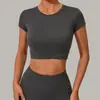 Top Fitness Versátil para Uso Casual Transfronteiriço Justo Secagem Rápida Roupa de Yoga Corrida Pilates Camiseta Esportiva Manga Curta 46038