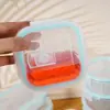 Fiambrera de Vidrio de Borosilicato Alto con Rayas Verticales y Tapa, Segura para Microondas, Adecuada para el Trabajo, Fiambrera, Recipiente de Conservación