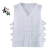 Sudadera de lino de verano, chaleco antiguo de Beijing, sudadera del norte de Shaanxi, chaleco chino sin mangas para hombre, hebilla en la cintura, estilo chino