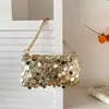 Cadena de lentejuelas muy elegante 2026 verano nueva moda moderna versátil simple bolso de hombro cruzado