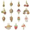 Colgante Pequeño de Paleta de Fruta Colgante de Fresa Micro Ajuste Colgante de Circonita Colgante de Pulsera Colgante de Collar Accesorios
