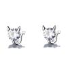 Brincos Deviruchi Estilo Japonês e Coreano para Mulheres Fresco e Bonito Zircon Gatinho Brincos Doces Mori Brincos de Animais