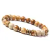 Pulsera de Jaspe Natural con Cuentas Separadoras de Latón Piedras Marrones Tierra y Canela Ajuste Ajustable Accesorio de Moda Único para Hombres y Mujeres Perfecto para Uso Casual y Diario Joyería Duradera y Elegante