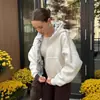 Otoño/Invierno 2025 Harajuku Versátil Casual Top Chaqueta Streetwear Y2K Sudadera con Capucha Reversible Chaqueta Negra