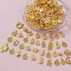 Varilla retorcida chapada en oro tejido diy pequeños accesorios monedas de cobre bolsas de la suerte lingotes de oro pulseras que conservan el color collares colgantes accesorios diy