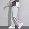 Calça Jogger Masculina Plus Size Tendência Perna Reta Solta, Estilo Verão Fino, Caimento Fluido, Versátil, Calça Longa Esportiva Casual