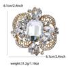 Moda Europeia e Americana Personalizada Liga Médio Broche de Vidro Luz de Luxo Exagerado Senhoras Vestido Casaco Corpete Jóias Pin