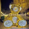 Festival de la Luz Arte de Hierro Oso LED Adornos de Pie Área Escénica del Centro Comercial Evento de Inauguración de Bienes Raíces Diseño de Evento Decoración Luminosa