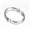 Pulsera Abierta de Acero Inoxidable con Incrustaciones de Diamantes de 4 mm, Chapada en Oro Real de 18 Quilates, Simple al por Mayor, Moda Popular de Venta Caliente para Mujer