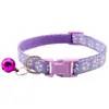 Coleira Estampada de Patinha de Cachorro Colorida de 1cm Coleira de Cachorro com Sino Coleira de Gatinho Suprimentos para Pets Coleira de Cachorro