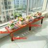 Mesa de Balcón Repisa de Ventana Ensanchada Mesa Estante para Flores de Madera Sólida Tipo Piso Pie Alto y Bajo Anticorrosión Estante de Almacenamiento de Una Capa Estante para Macetas