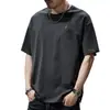 Camiseta de Manga Corta Pesada de Estilo Americano Otoñal, Marca de Moda, Talla Grande, Ajuste Holgado, Camisa Casual Retro Fresca de Media Manga para Hombre
